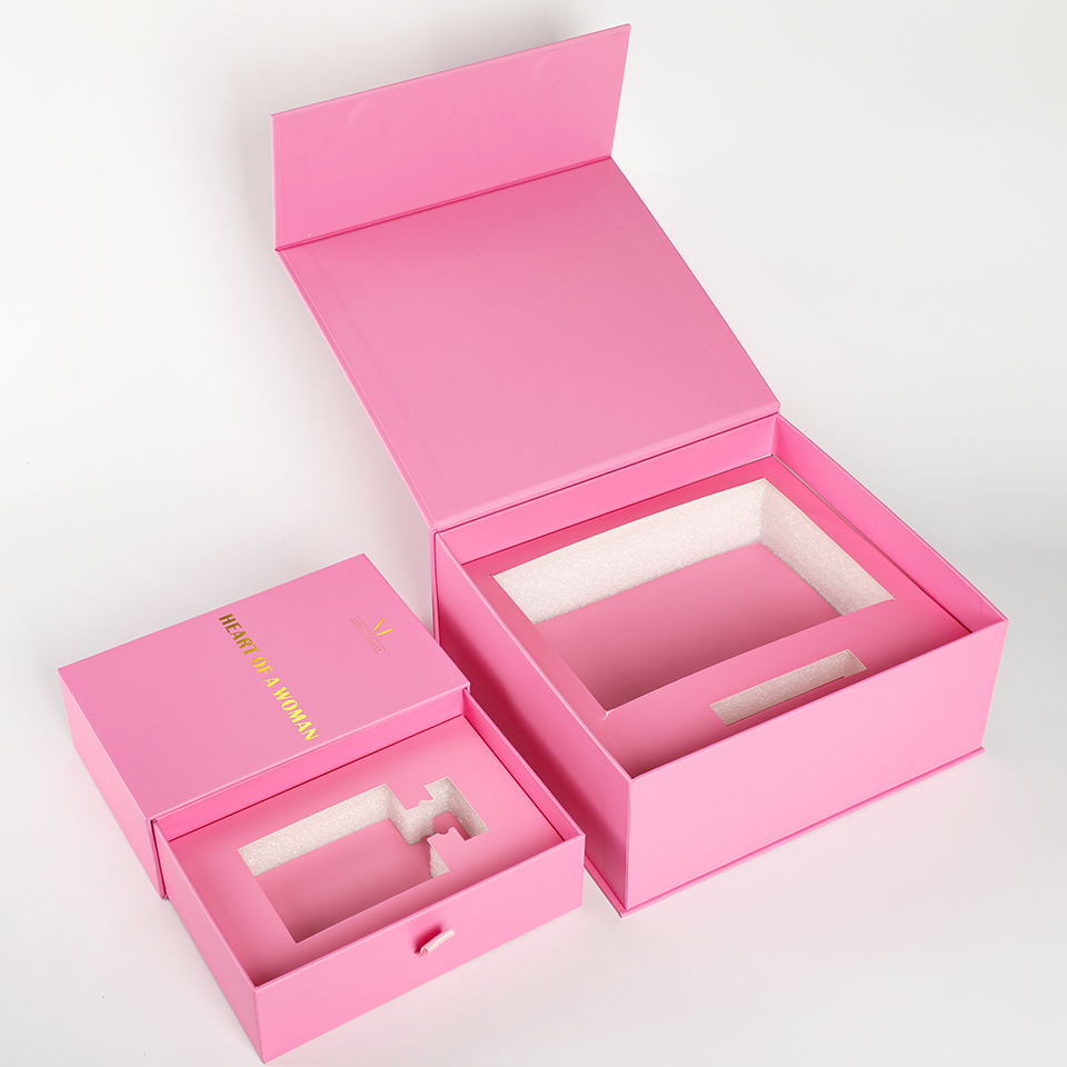 Luxury Skincare Gift Box - Kağıt Köpük Eklemeli Özel Lüks Pembe